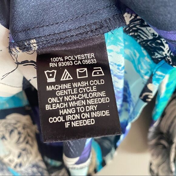 Nic + Zoe Arsty Vibrant Abstract Printed Polyester Button Up Shirt Blouse - Picture 6 of 6